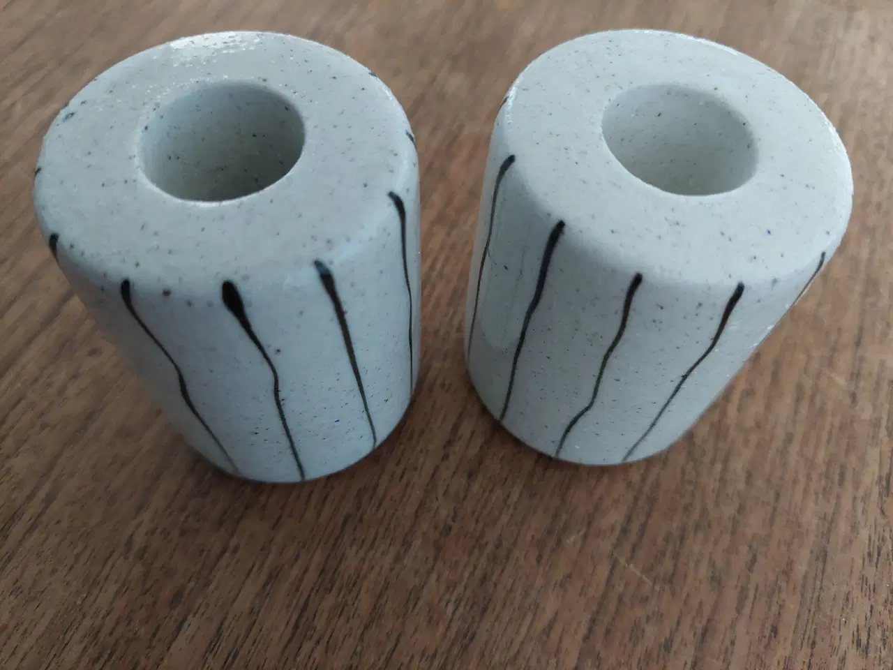 Billede 2 - Lysestage, keramik runde stager 2 stk.