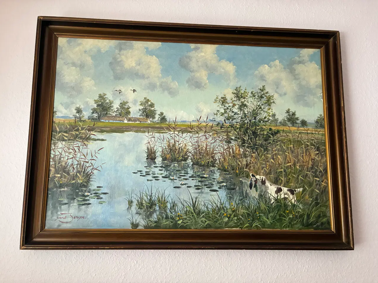 Billede 1 - SVEND JENSEN. olie på lærred, "jagthund", signeret