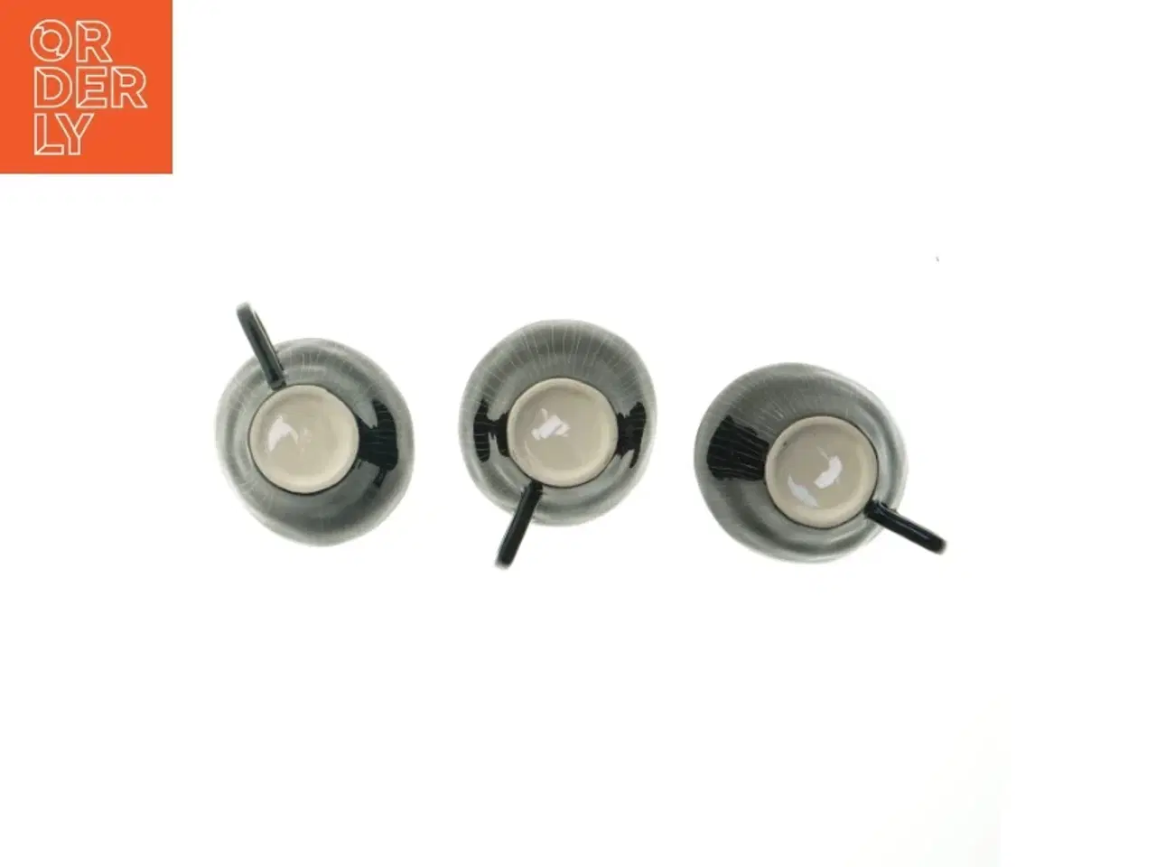 Billede 2 - Sort stribet kaffekop sæt (str. Ø 11,5 cm)