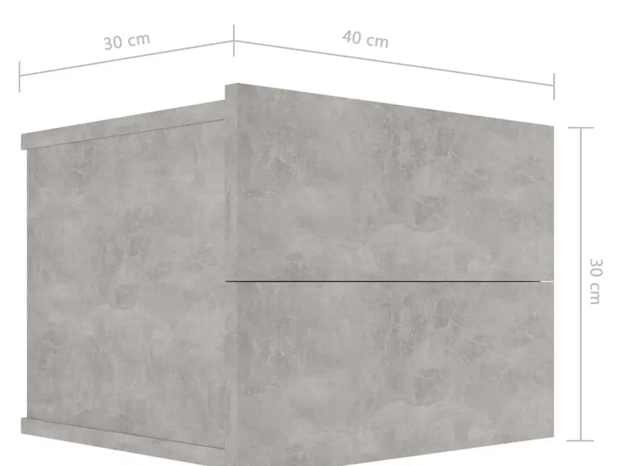 Billede 7 - Sengeskab 40x30x30 cm spånplade betongrå