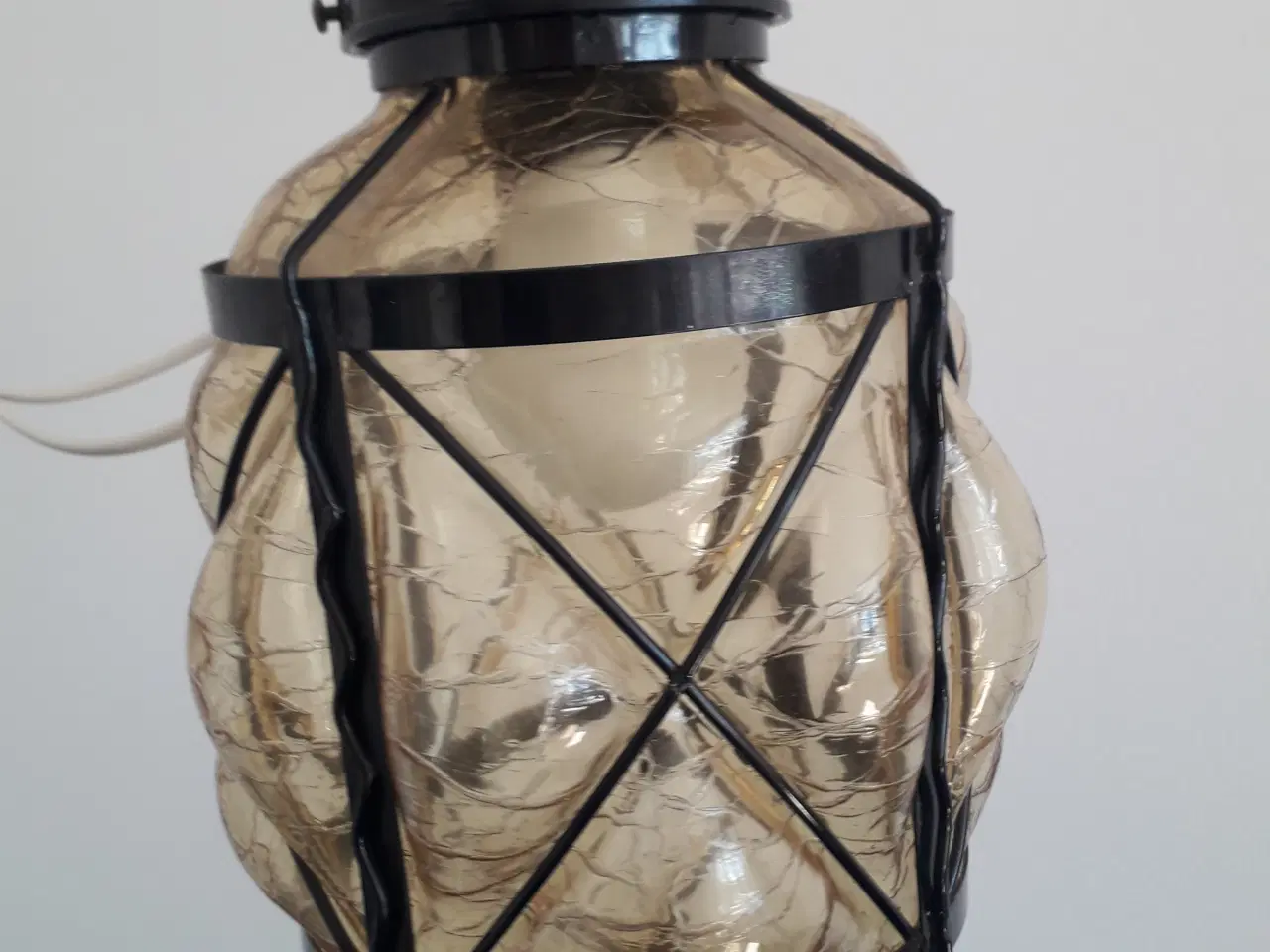 Billede 1 - loft lampe med røgfarvet glas