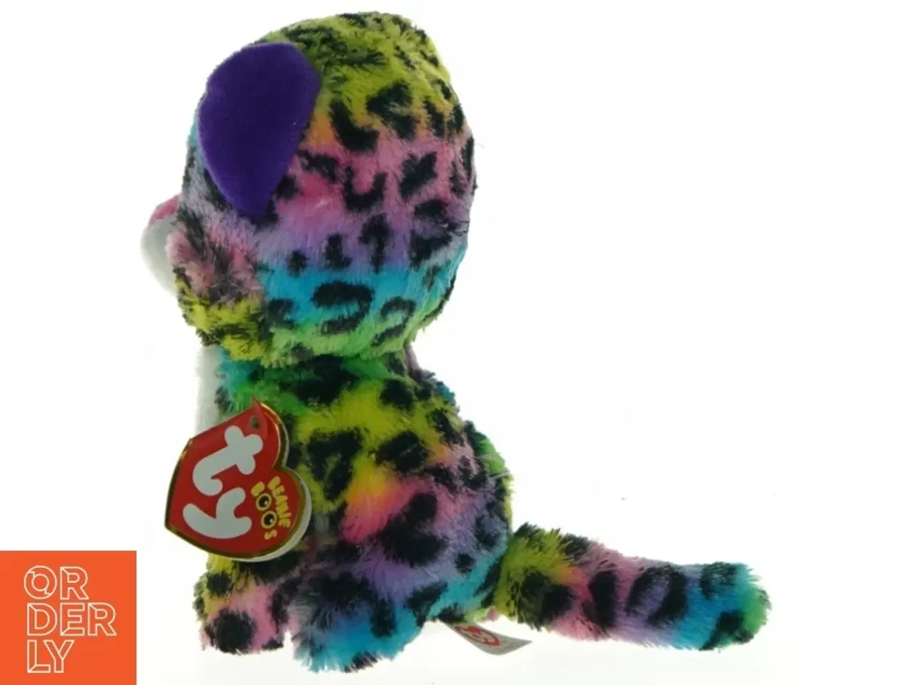 Billede 2 - Ty Beanie Babies farverig leopard bamse (str. 14 x 9 cm)