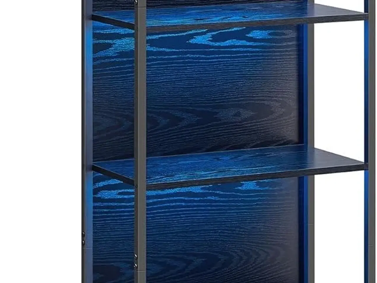 Billede 1 - Bogreol med LED lys 6 hylder, 30,3 × 60 × 178,6 cm, ibenholt-sort