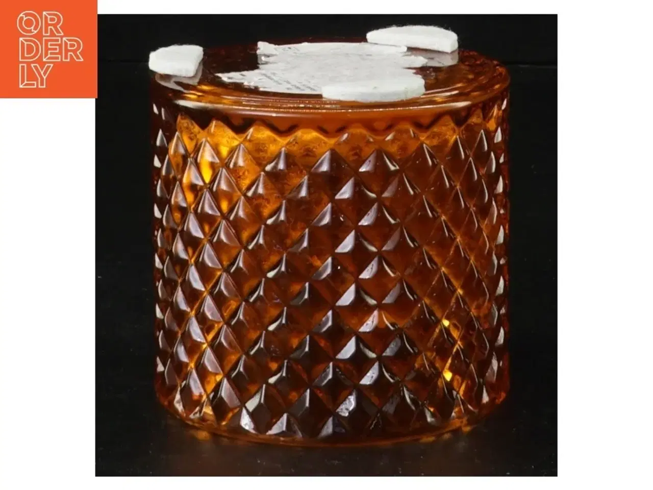 Billede 2 - Brun glas lysestage (str. 8 x 8 cm)