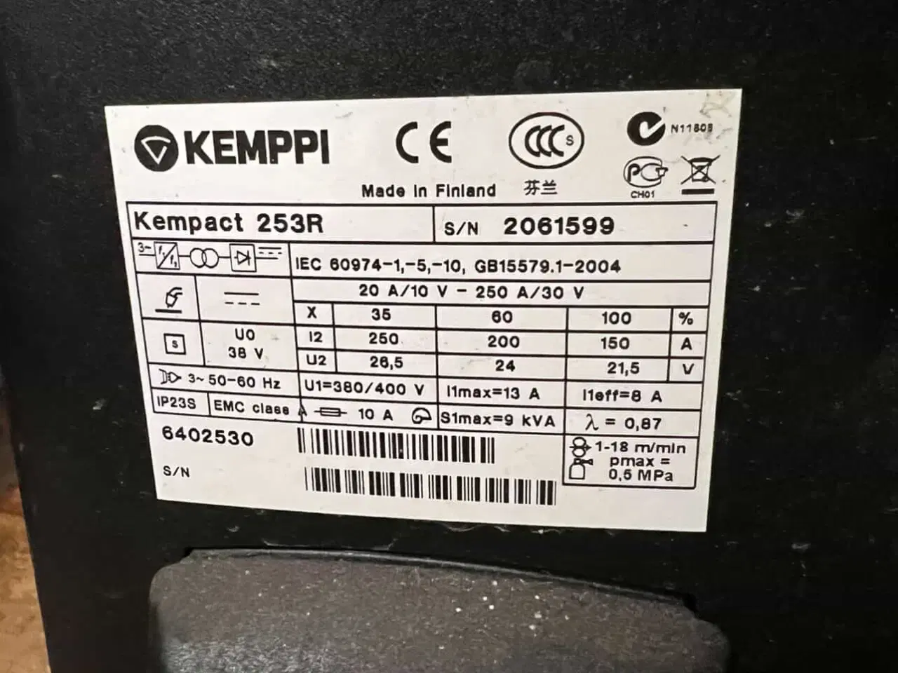 Billede 5 - Sælger komplet svejseanlæg Kemppi Kempact 253R