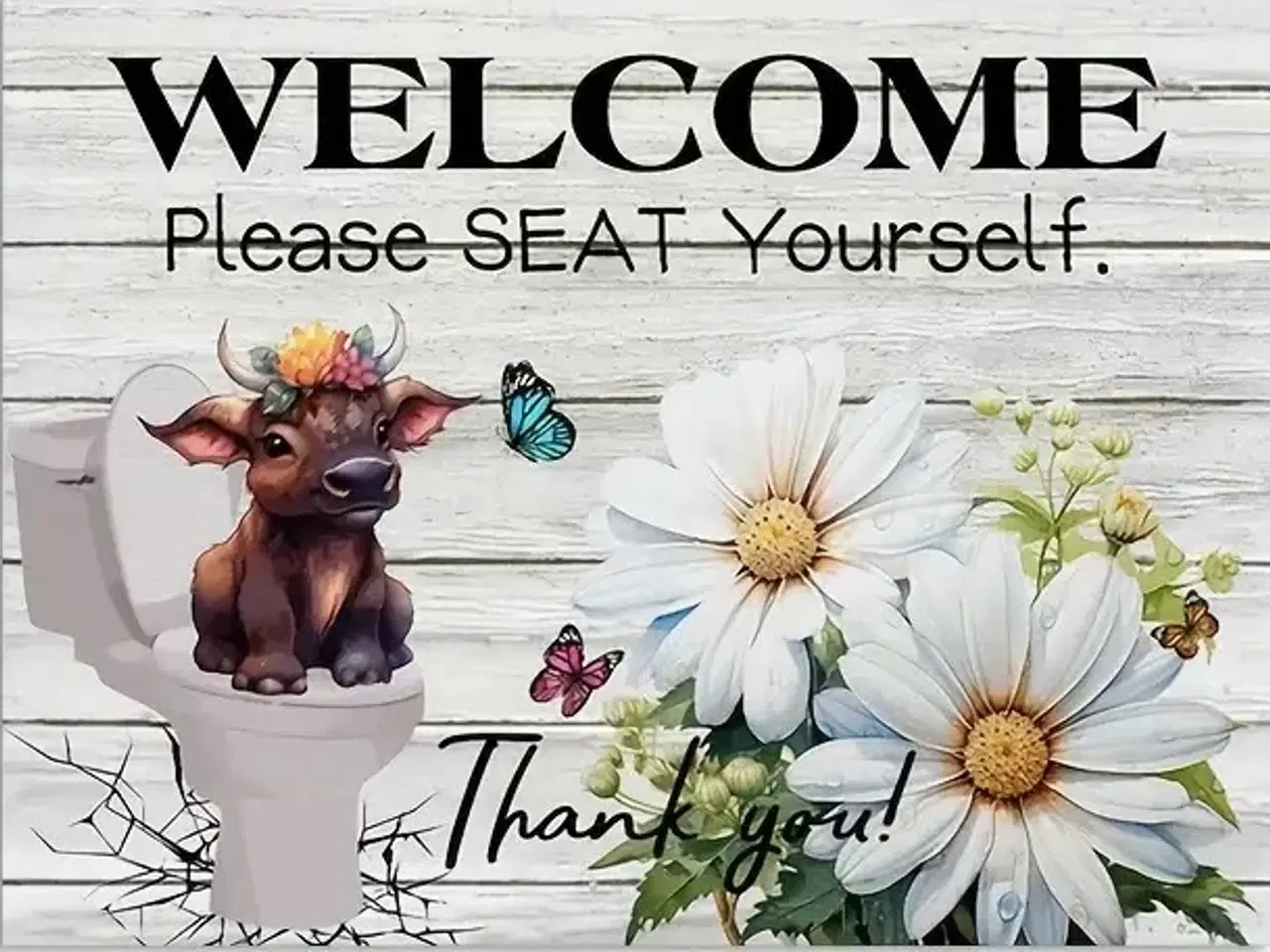 Billede 1 - * Lærredsmaleri; Welcome, please seat yourself