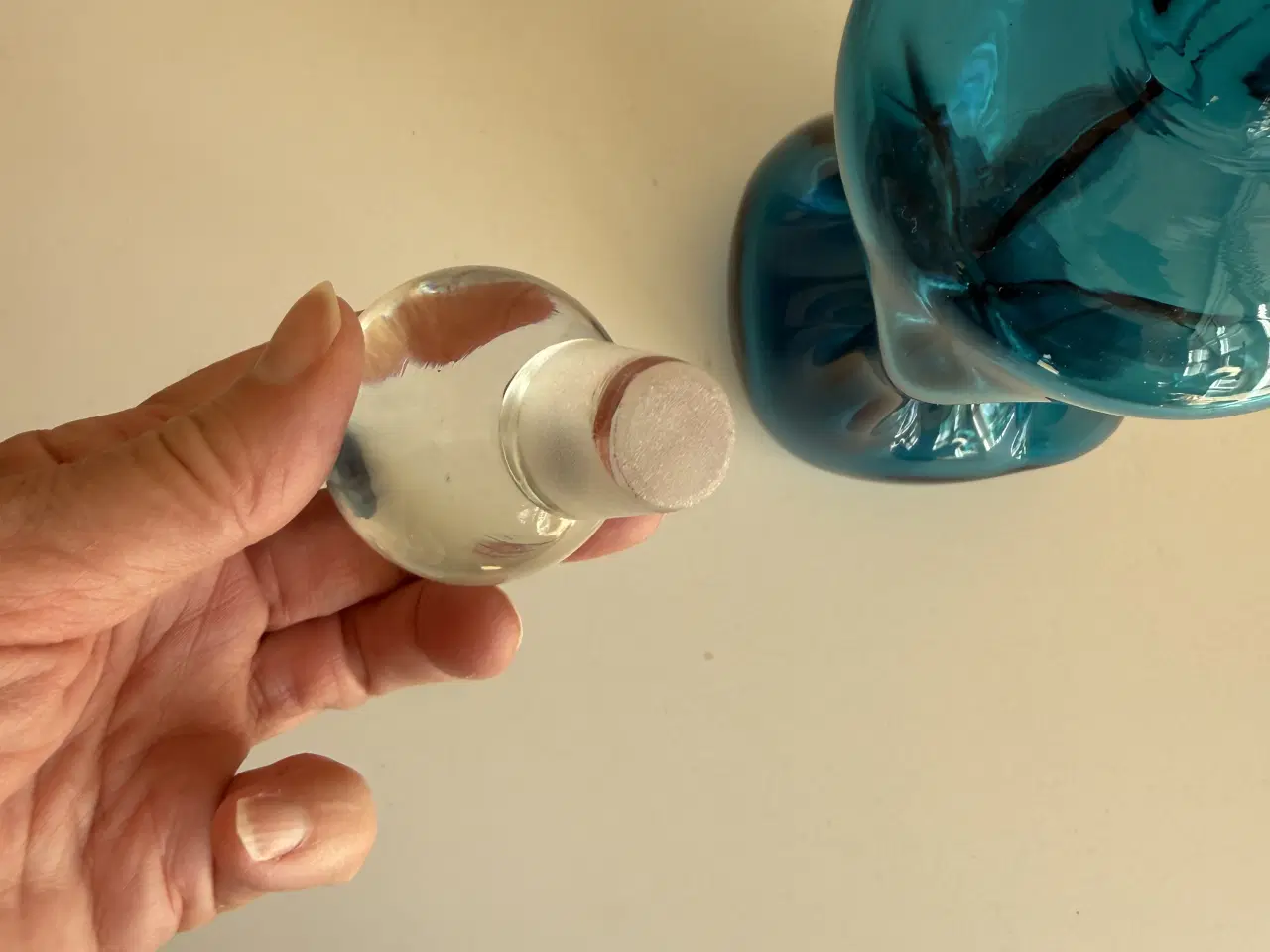 Billede 3 - Holmegaard klukflaske - blå 