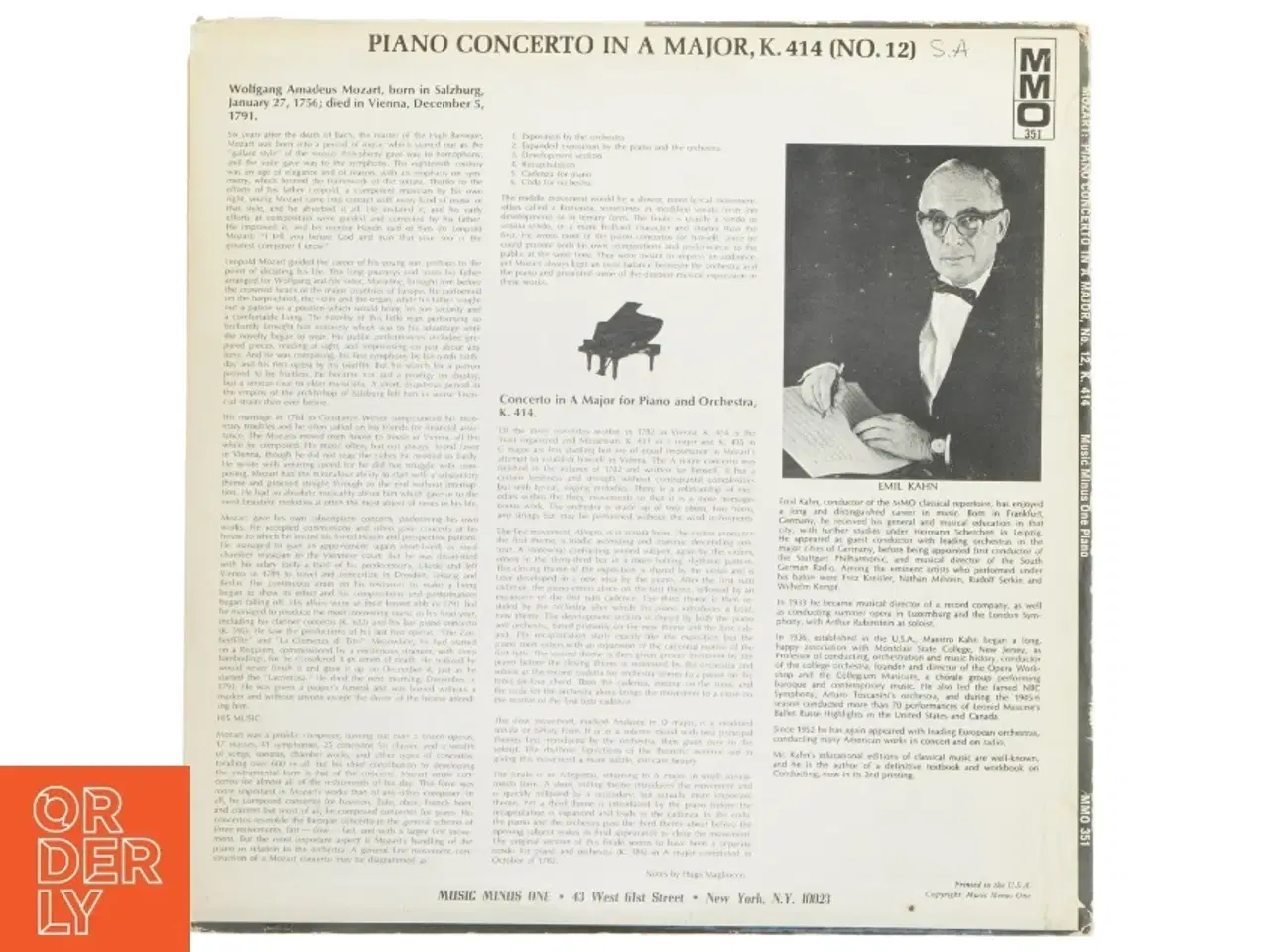 Billede 3 - Mozart Piano Concerto in A Major MMO Vinyl