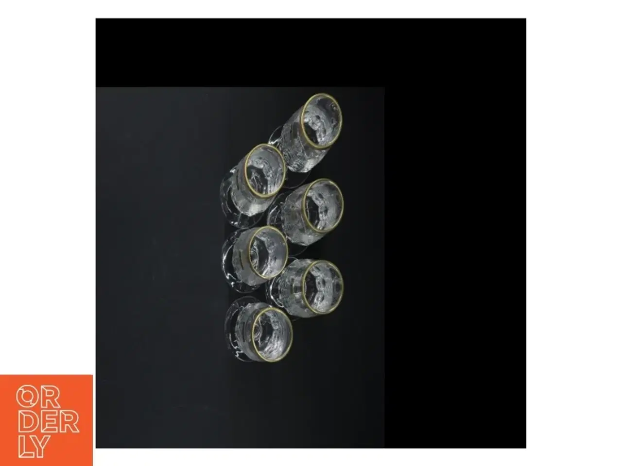 Billede 4 - Krystalchampagneglas med guldkant (str. 18 cm. 6 styk)