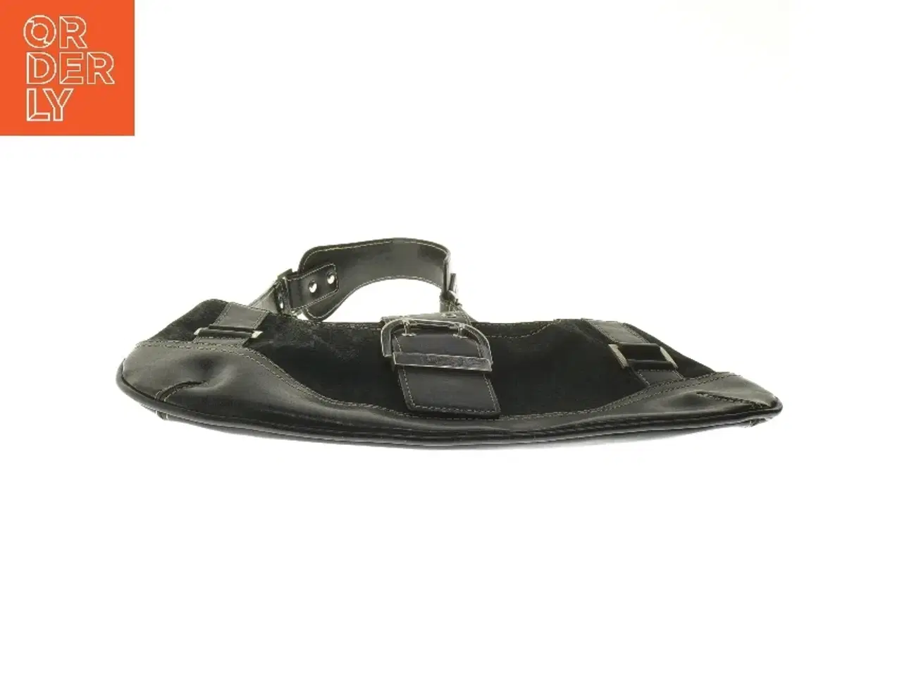 Billede 3 - Sort skuldertaske med spænder (str. 15x33 cm)