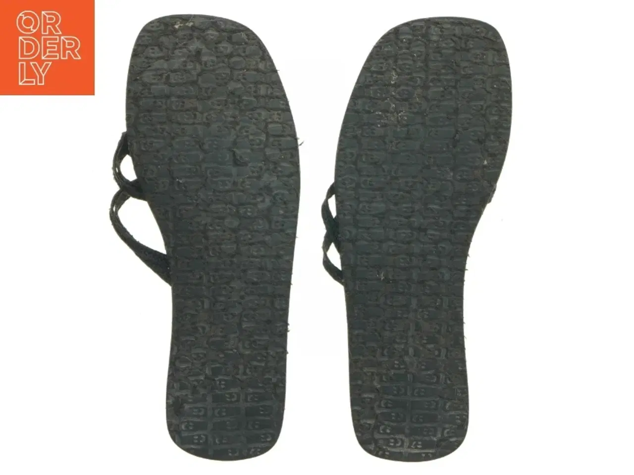 Billede 2 - Sort flip-flops med fletremme (str. længde 25 cm)