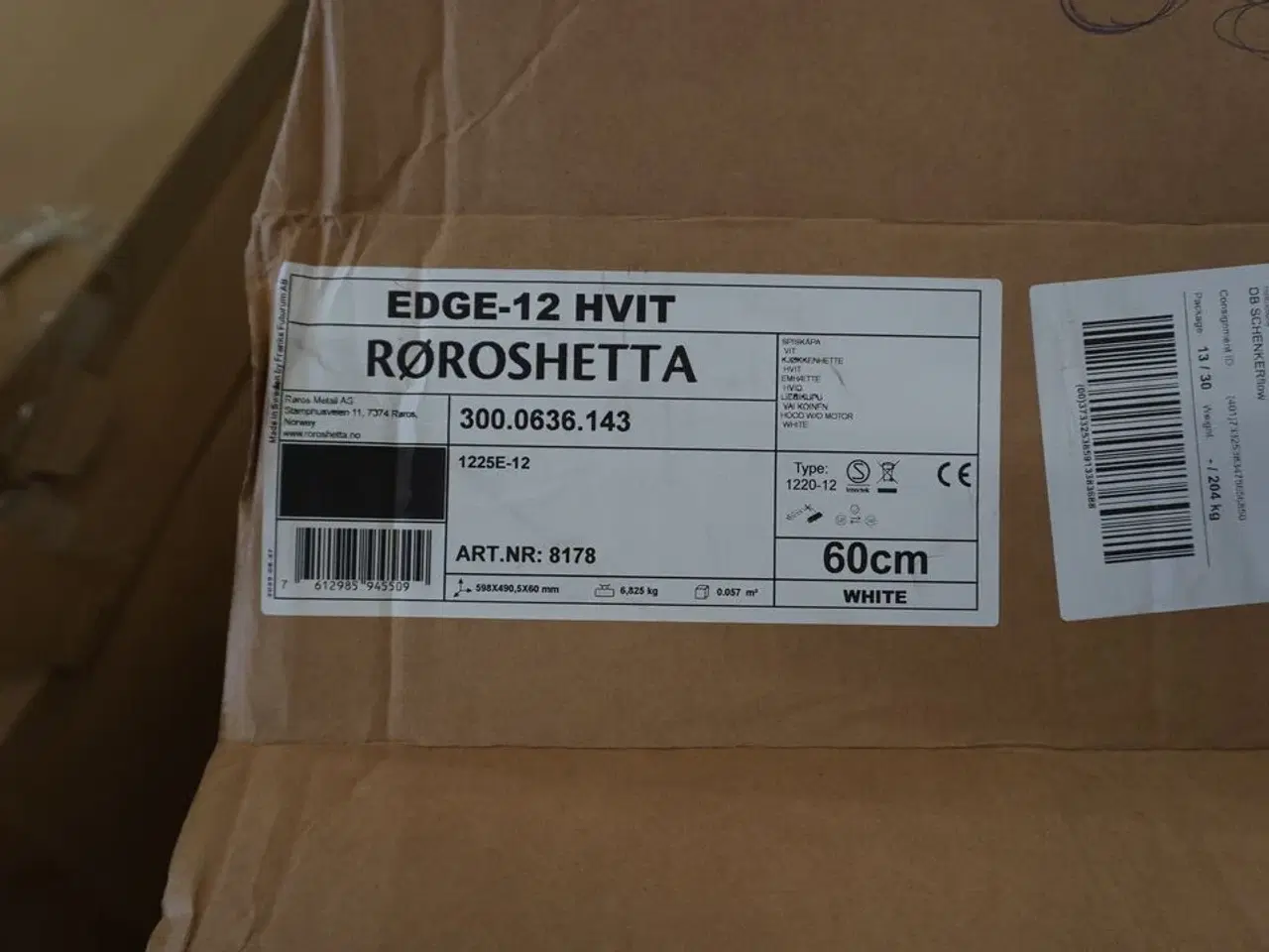 Billede 2 - Emhætte RØROSHETTA Edge-12 Hvit