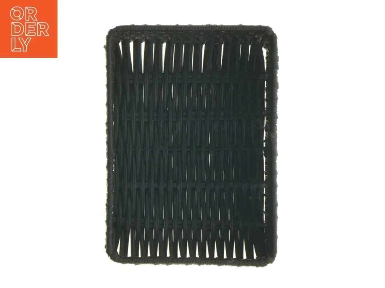 Billede 2 - Flettet sort opbevaringskurv (str. 18 x 13 x 7 cm)