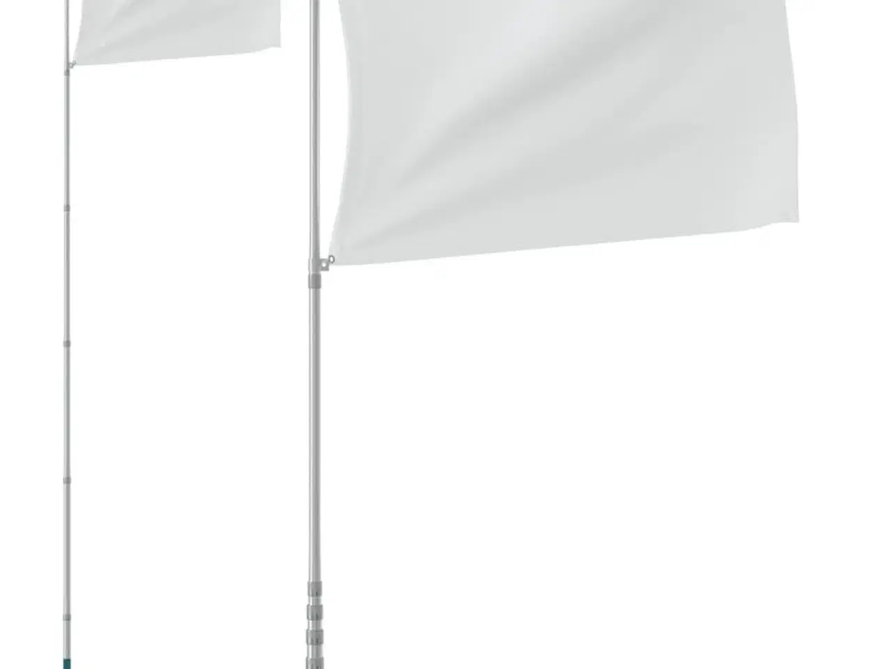 Billede 2 - Teleskopflagstang 5,5 m aluminium sølvfarvet