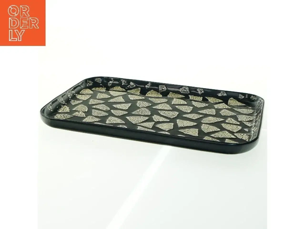 Billede 3 - Lakbakke med krakeleret mønster (str. 30x21 cm)