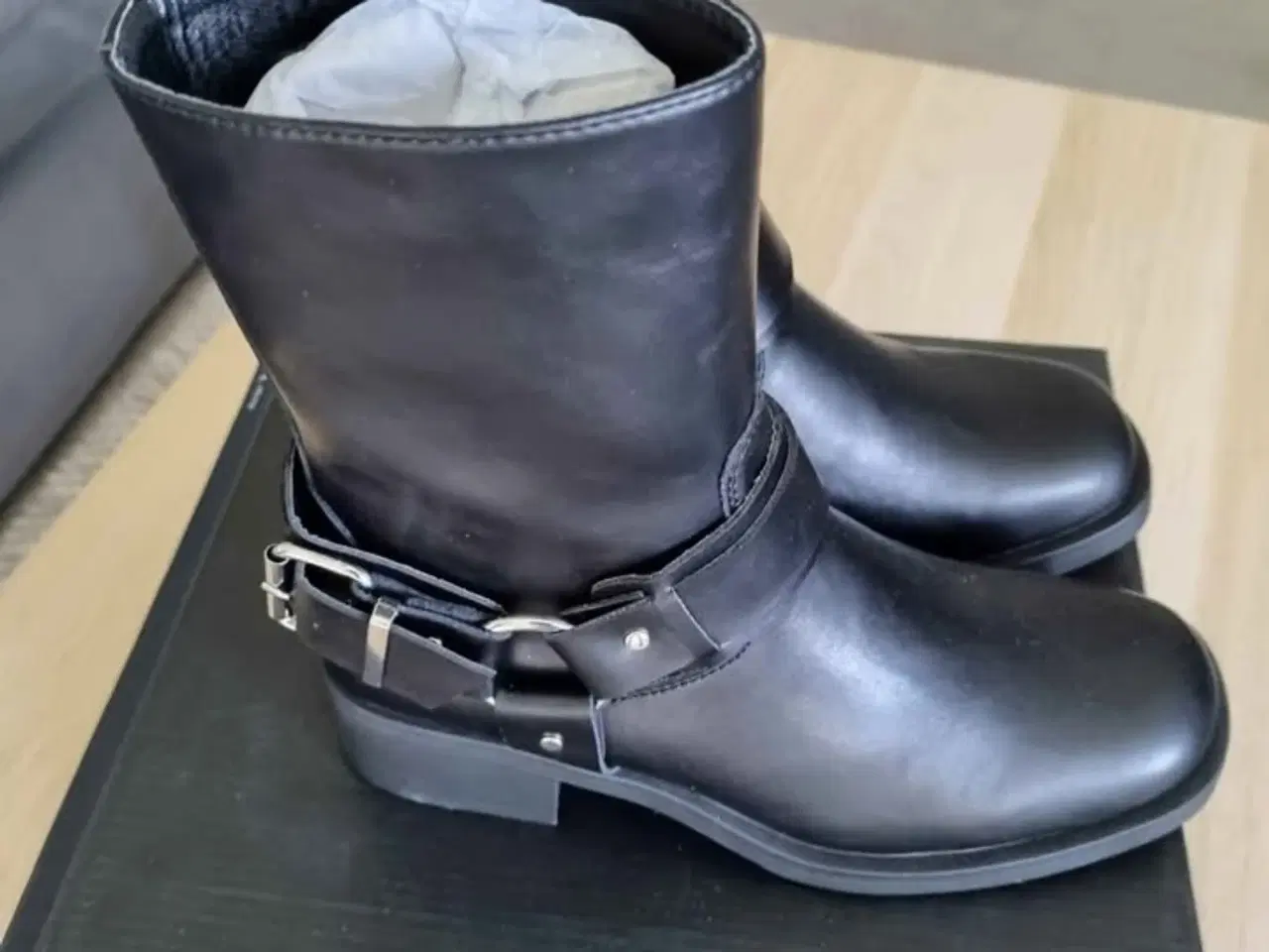 Billede 3 - Duffy 71-62801 Bikerstøvler i sort læder