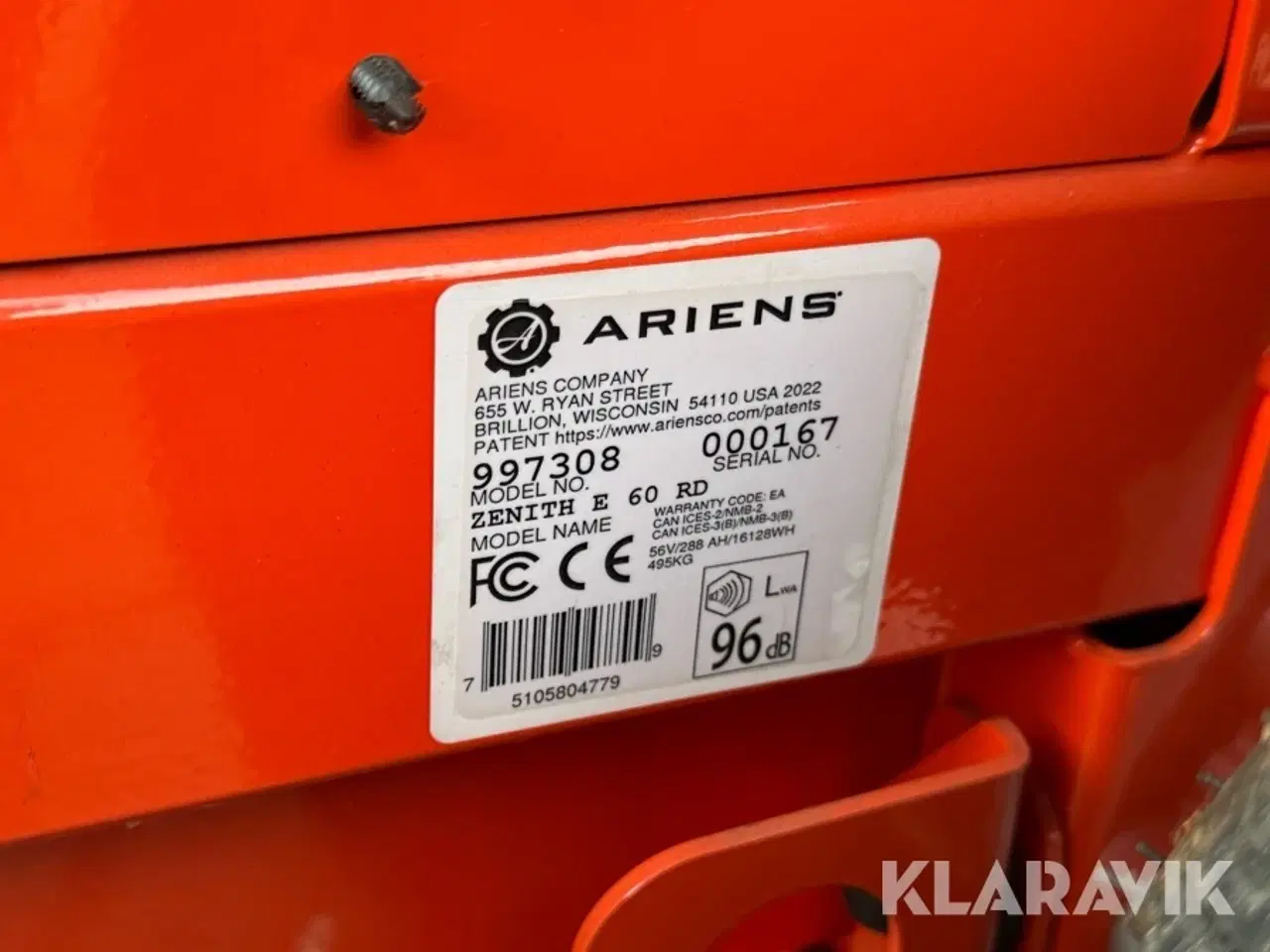 Billede 5 - Græsslåmaskine Ariens Zenith E60 RD