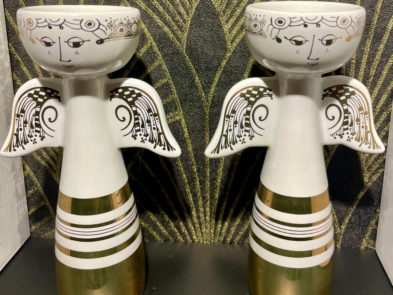 Billede 4 - Bjørn Wiinblad engle 2stk. hvid og guld