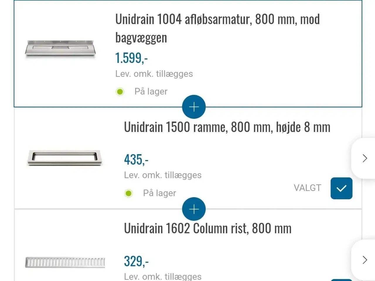 Billede 4 - Komplet Unidrain 800 mm afløbsrende 