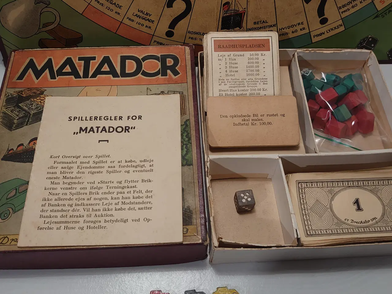 Billede 3 - Matadorspil fra før 1948, komplet m. metalbiler