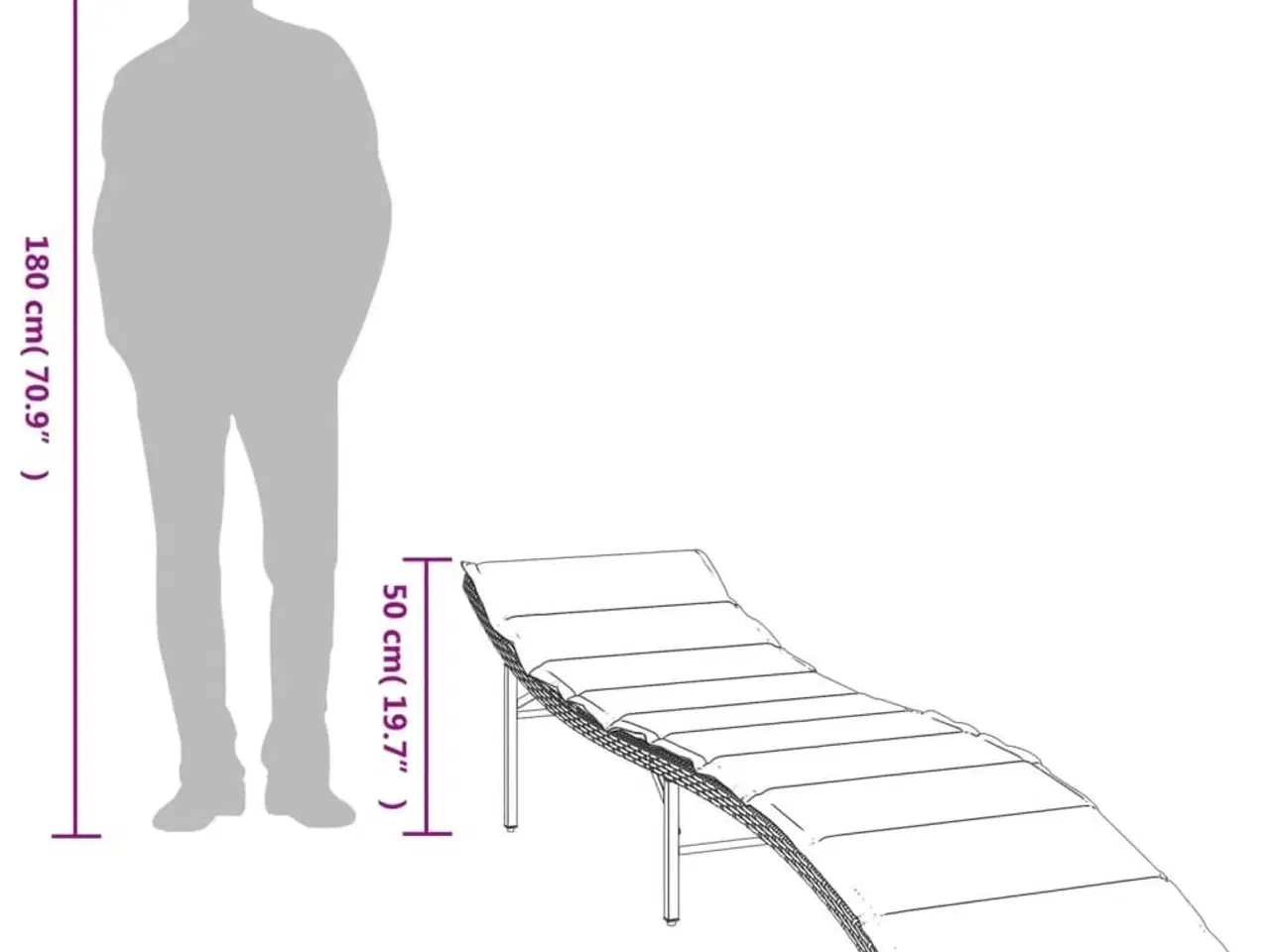 Billede 10 - Liggestole 2 stk. med bord polyrattan sort