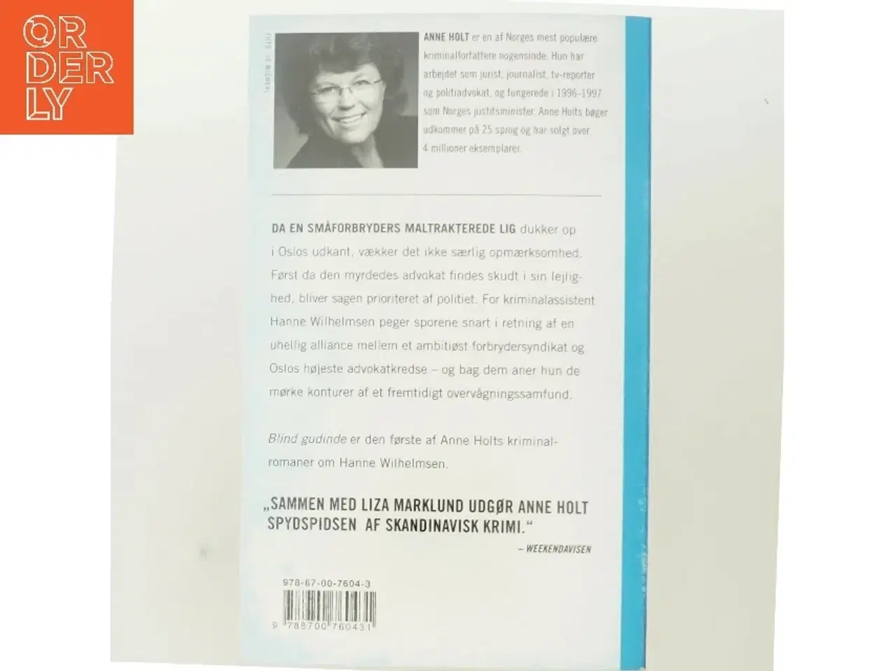 Billede 3 - Blind gudinde af Anne Holt (f. 1958-11-16) (Bog)