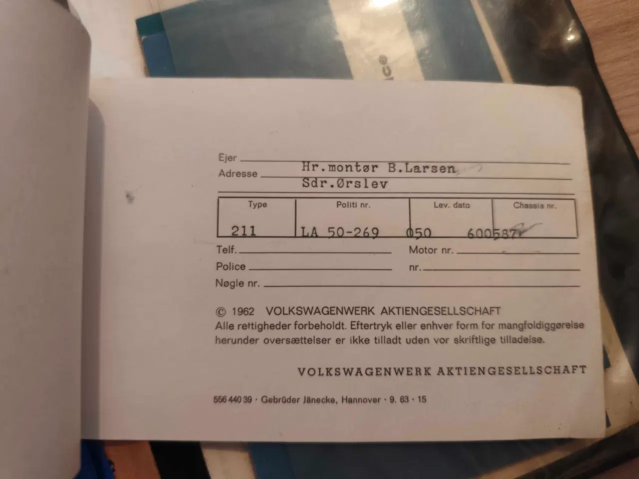 Billede 11 - Volkswagen VW 211 V-A-G 1960 reservedele og servic