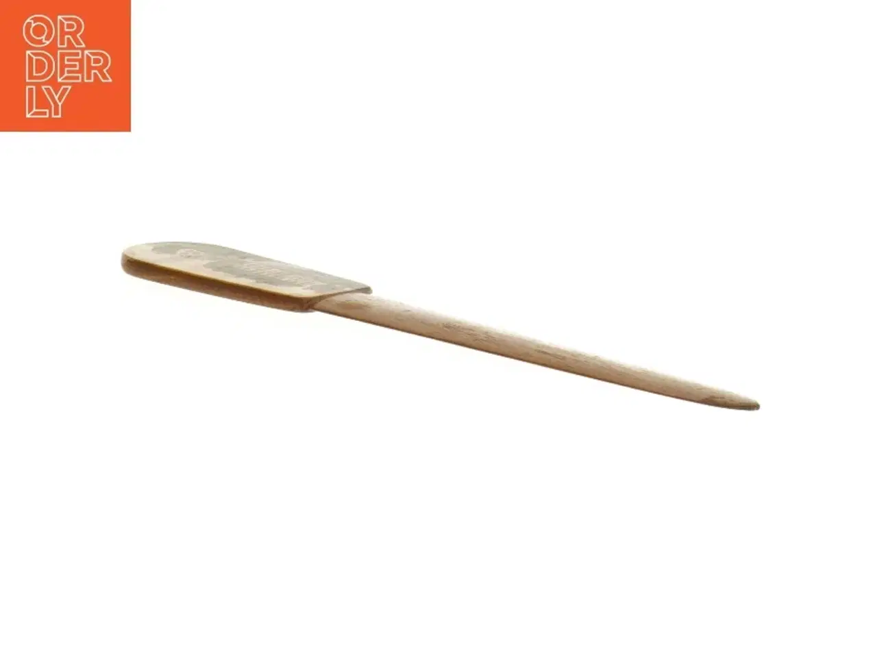 Billede 3 - Intarsia Brevkniv i træ Motiv af huse (str. 22,5 x 3,5 cm)