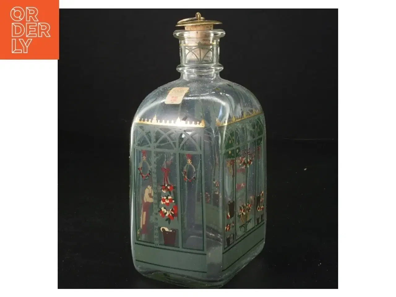 Billede 2 - Dekorativ glasflaske fra Holmegaard (str. 19x9x7 cm)