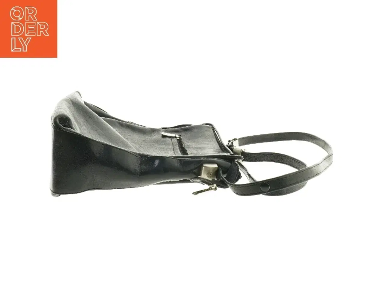 Billede 2 - Sort skuldertaske i læder fra Adax (str. 31 x 26 cm)