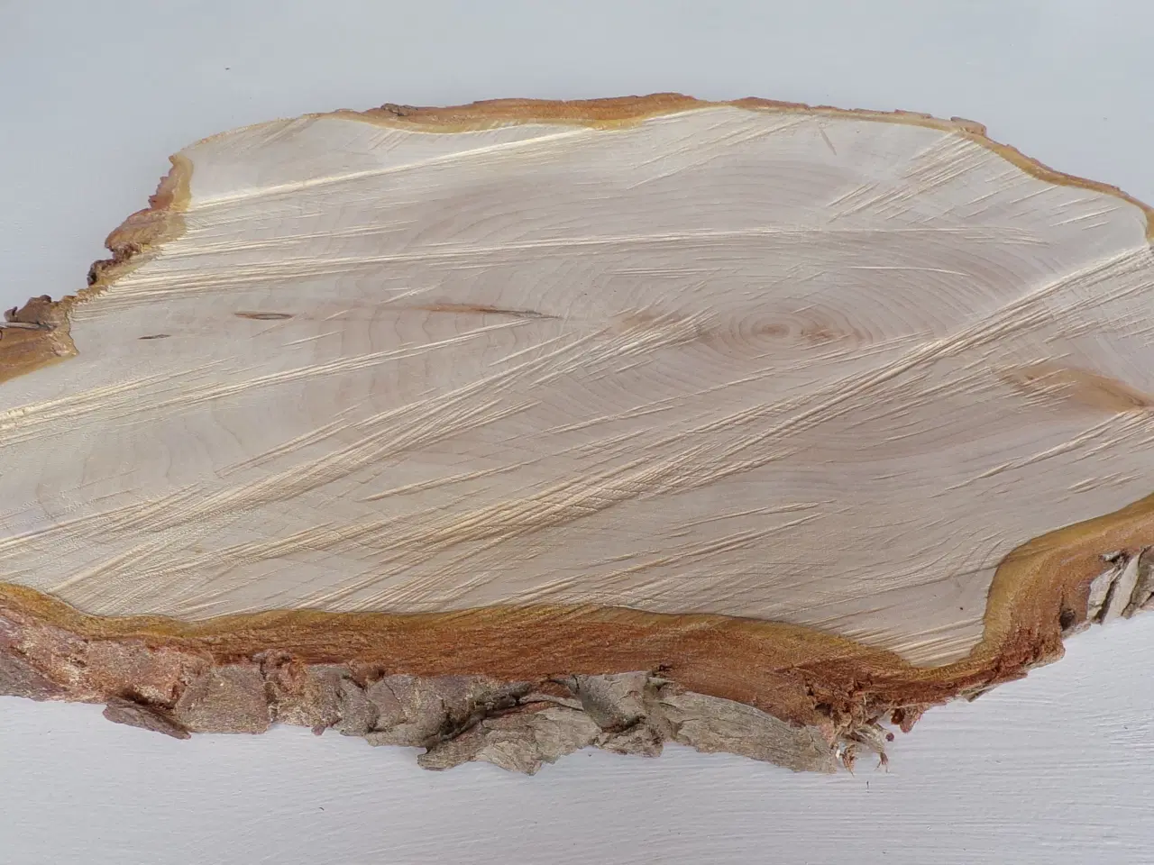 Billede 4 - NY Thuja Træskive med bark 41 cm lang