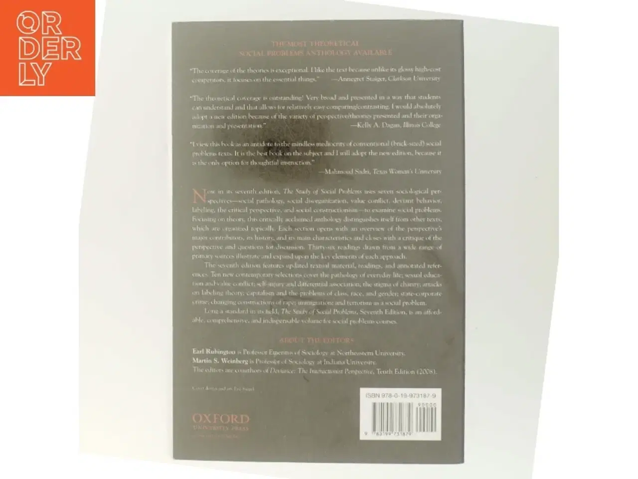 Billede 3 - The Study of Social Problems Seven Perspectives af Earl Rubington (Bog)