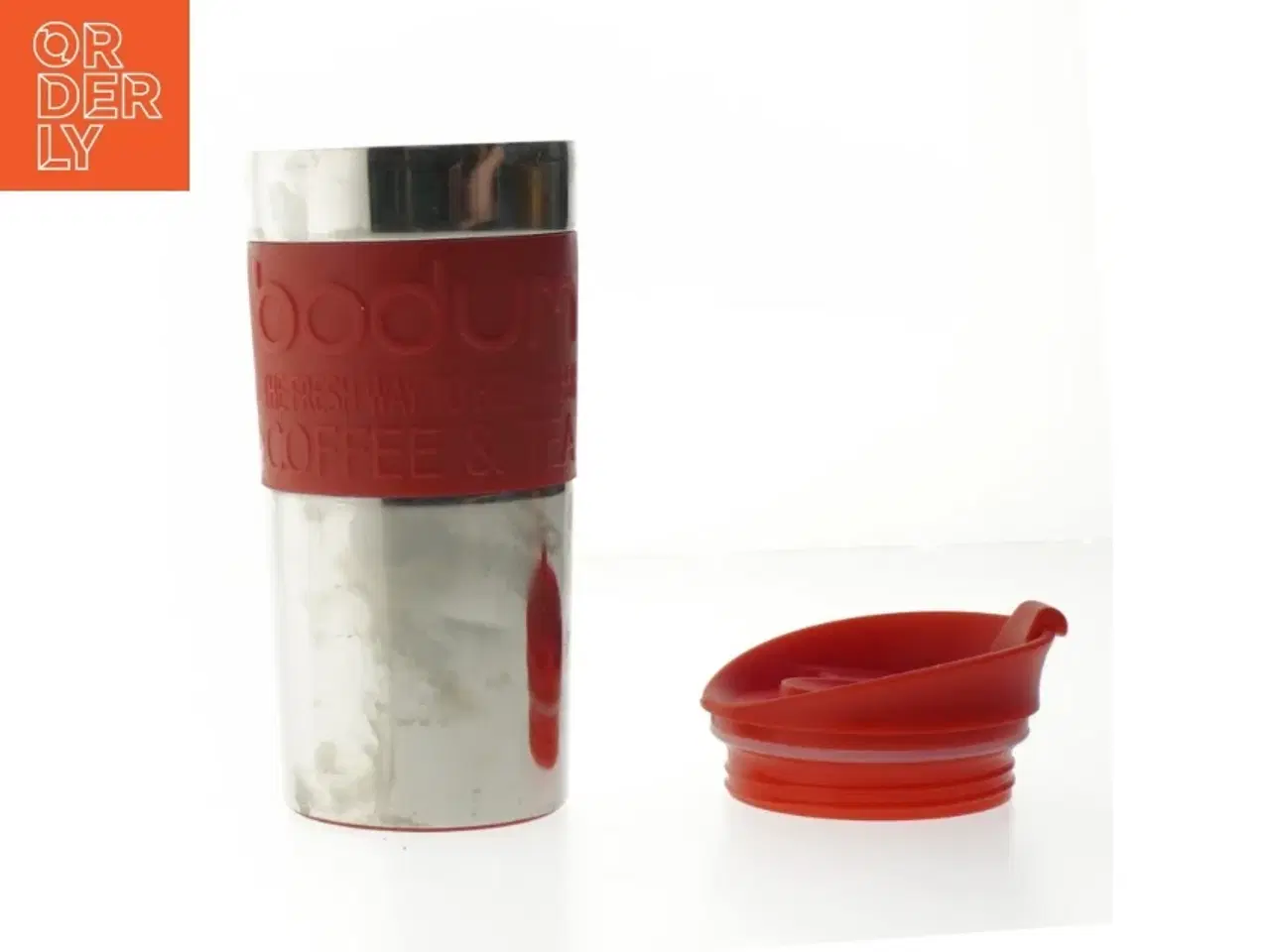 Billede 2 - Bodum termokrus i rustfrit stål og rød silikone fra Bodum (str. 18,5 cm)