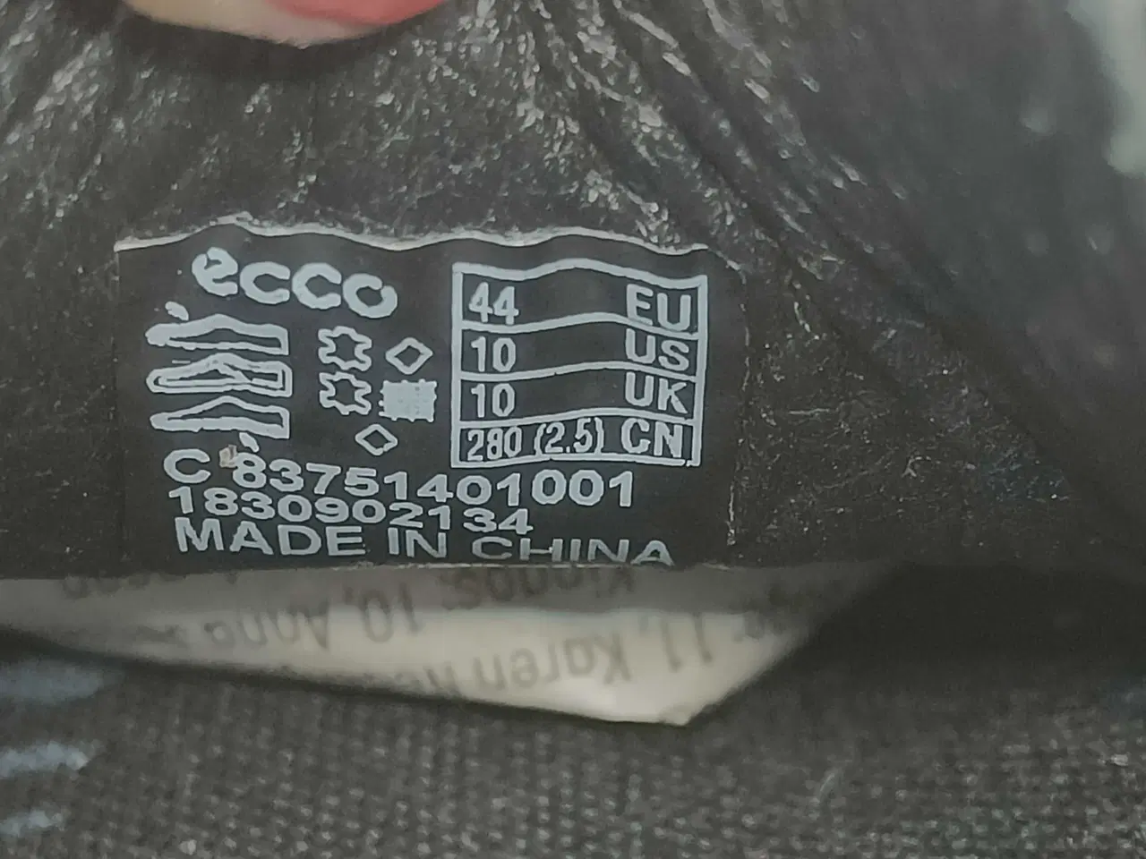Billede 6 - Ecco sort læder sko 44str