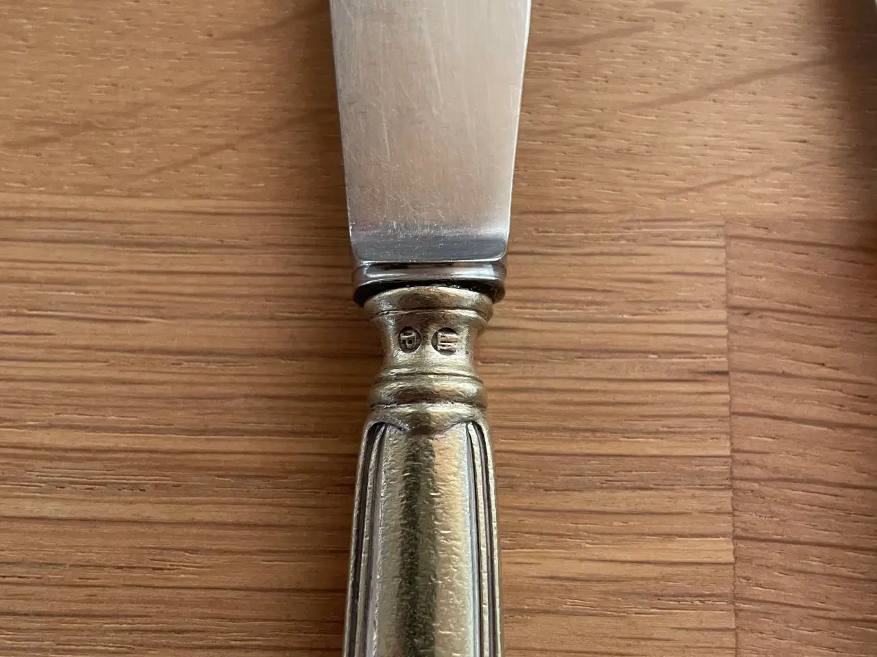 Billede 4 - Dobbeltriflet Bordknive to-tårnet pletsølv