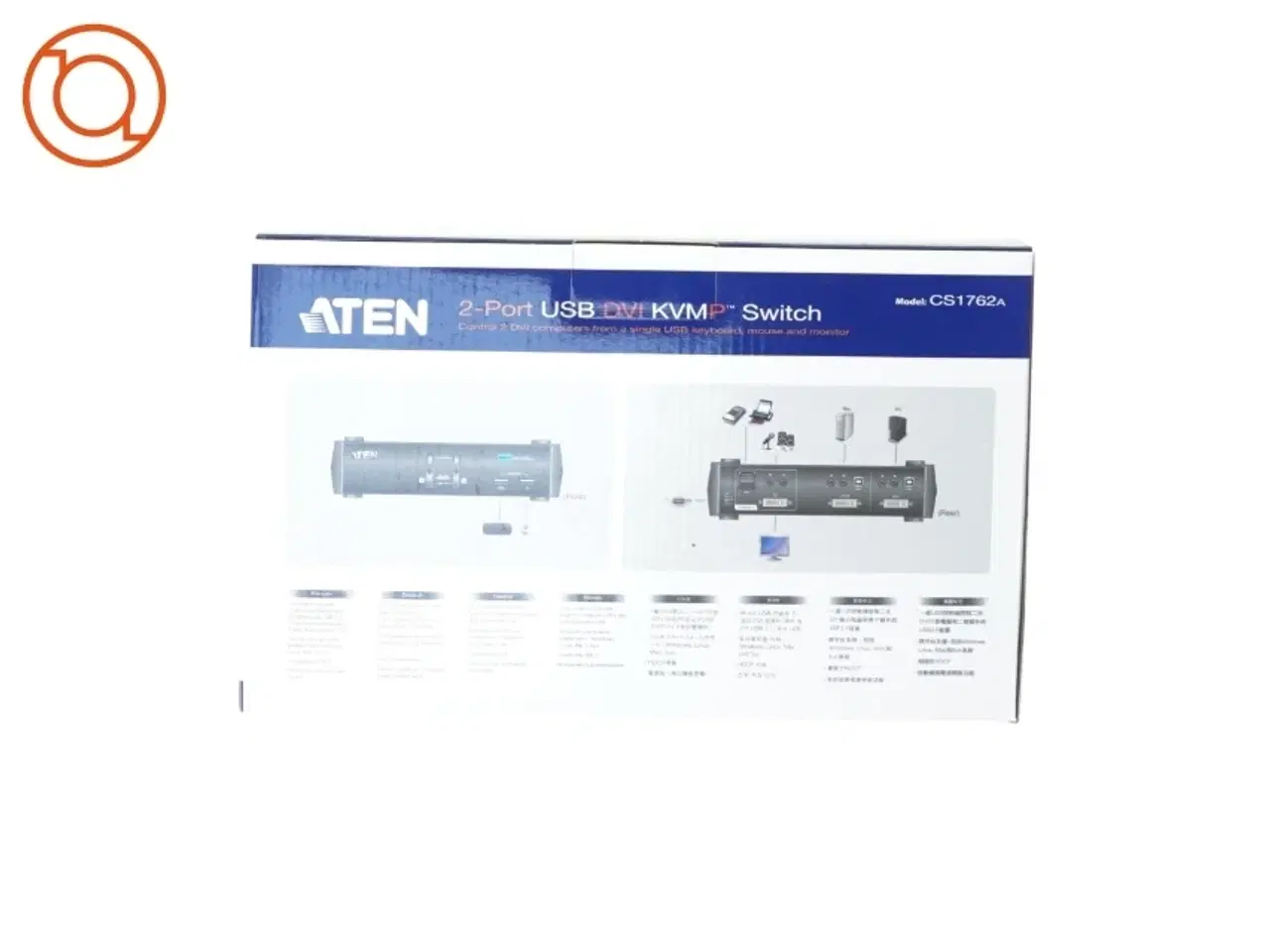 Billede 3 - 2-port USB DVI KVMP switch fra Aten (str. 29 x 10 x 17 cm)