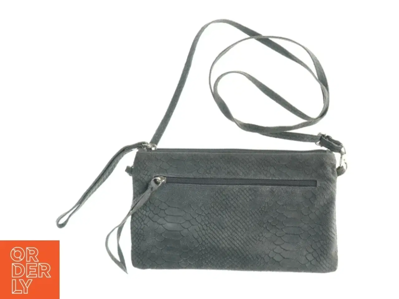 Billede 2 - Sort skind crossbody taske (str. 26 x 16 cm)