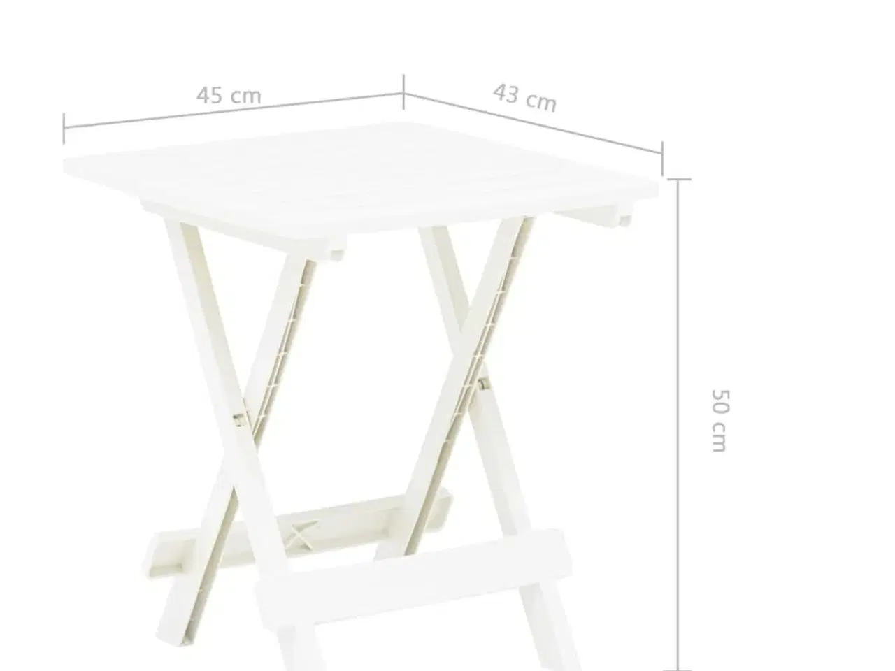 Billede 7 - Foldbart havebord 45x43x50 cm plastik hvid