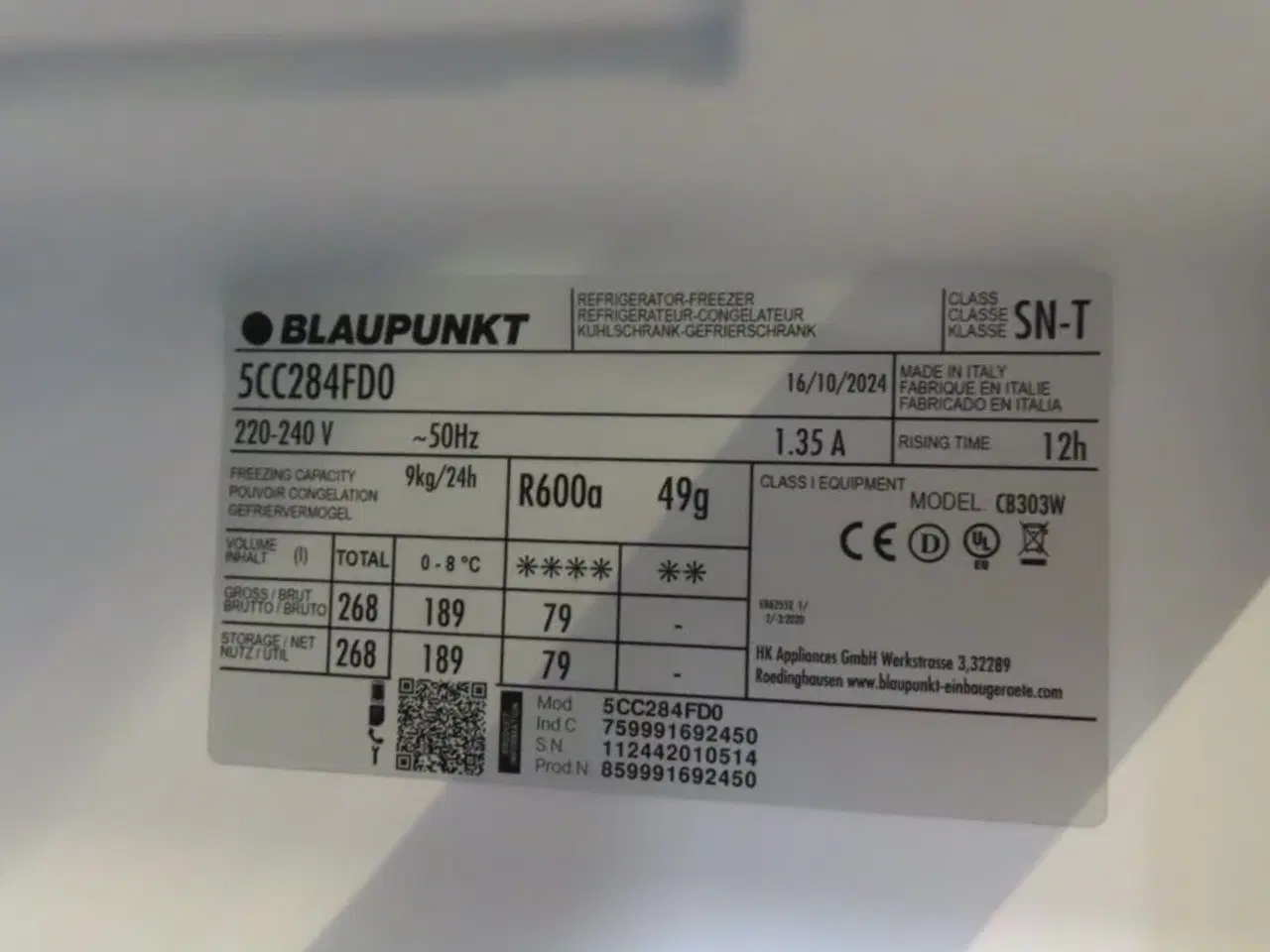 Billede 6 - Køleskab med fryser BLAUPUNKT 5CC284FDO