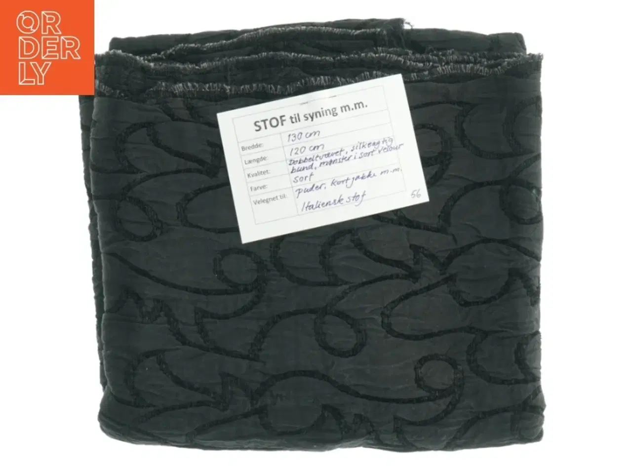 Billede 1 - Stof, sort jacquard (130 x 120 cm)