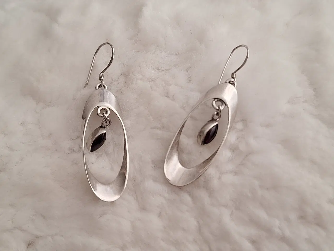 Billede 1 - Flotte 925 sterlingsølv granit øreringe