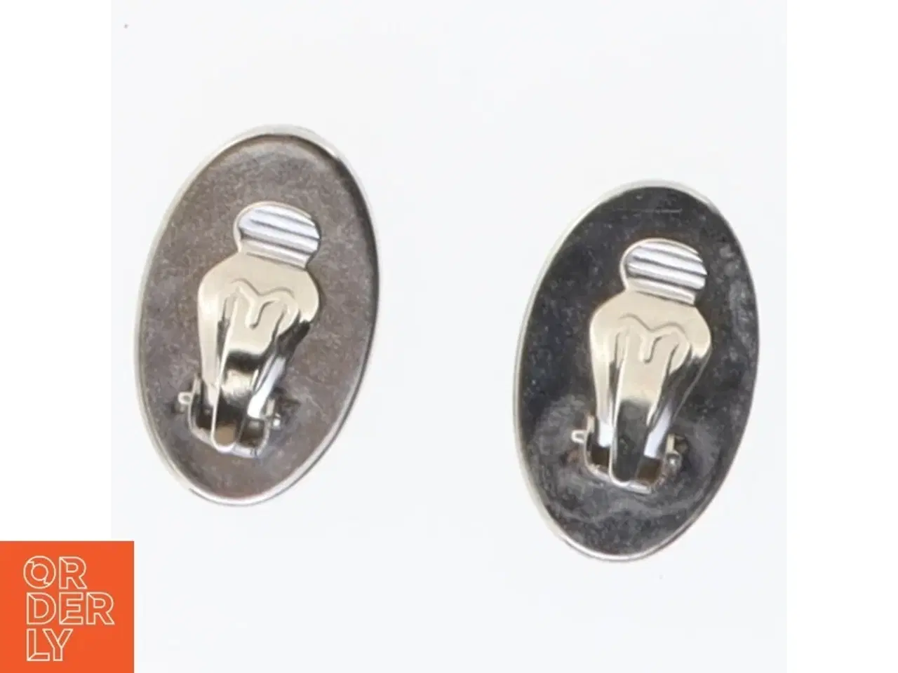 Billede 5 - Ørestikkere med blå mønster (str. 25 x 15 mm)