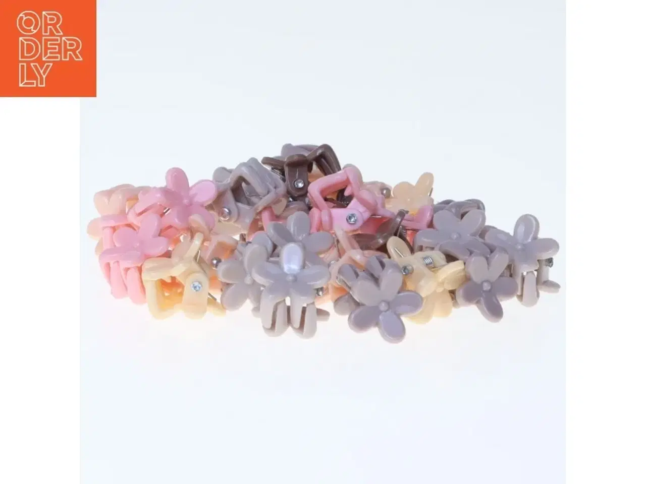 Billede 1 - Farverige hårklemmer i blomsterform, 30 styk (str. 30 styk)