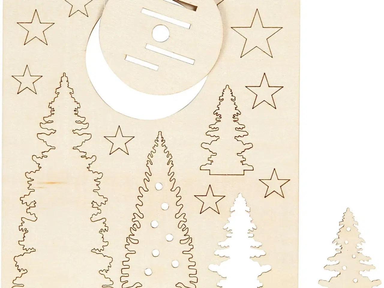 Billede 1 - Saml-selv træfigur, juletræer, L: 20 cm, B: 17 cm, tykkelse 3 mm, 1 pk.