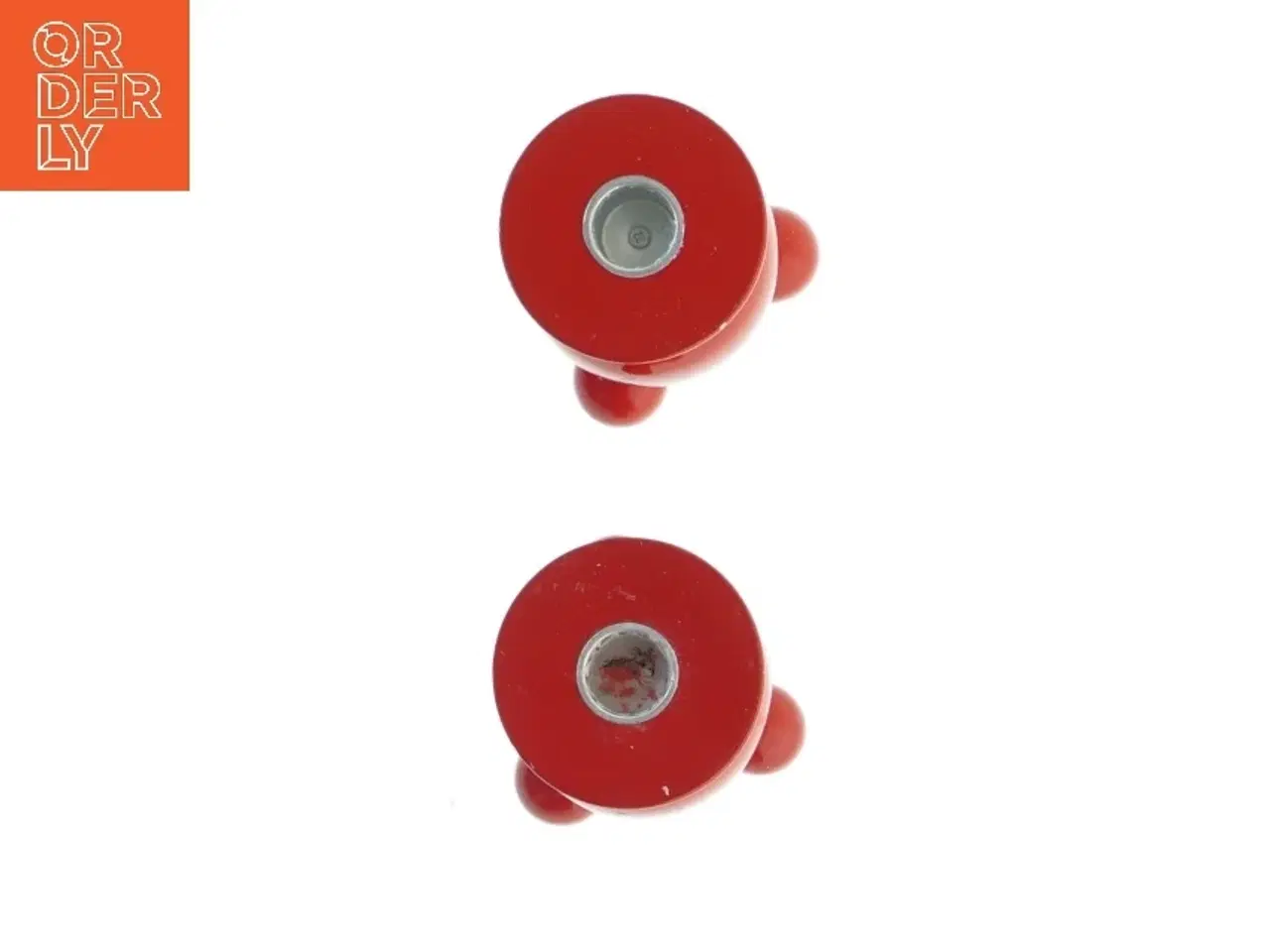 Billede 3 - Rødt sæt lysestager (str. 10 cm)