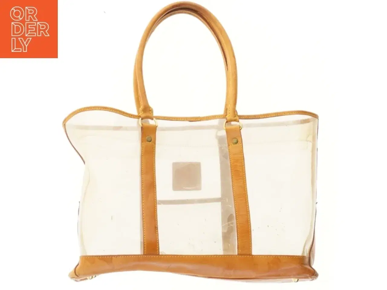 Billede 3 - Transparent håndtaske med læderdetaljer fra Louis Vuitton (str. 30x43 cm)