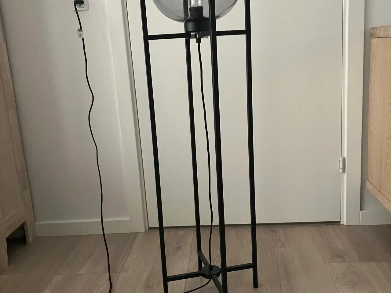 Billede 2 - Lampe sæt i røgfavet glas