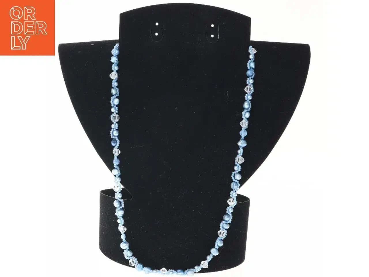 Billede 1 - Blåt perlekæde (str. 55 cm)