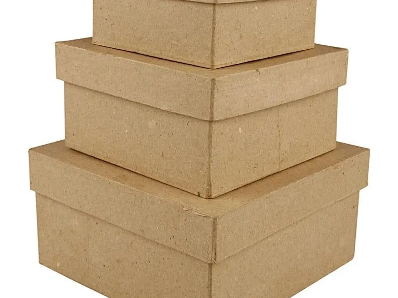 Billede 1 - Kvadratiske Æsker, H: 5+6+7,5 cm, str. 10+12,5+15 cm, 3stk./ 1 sæt