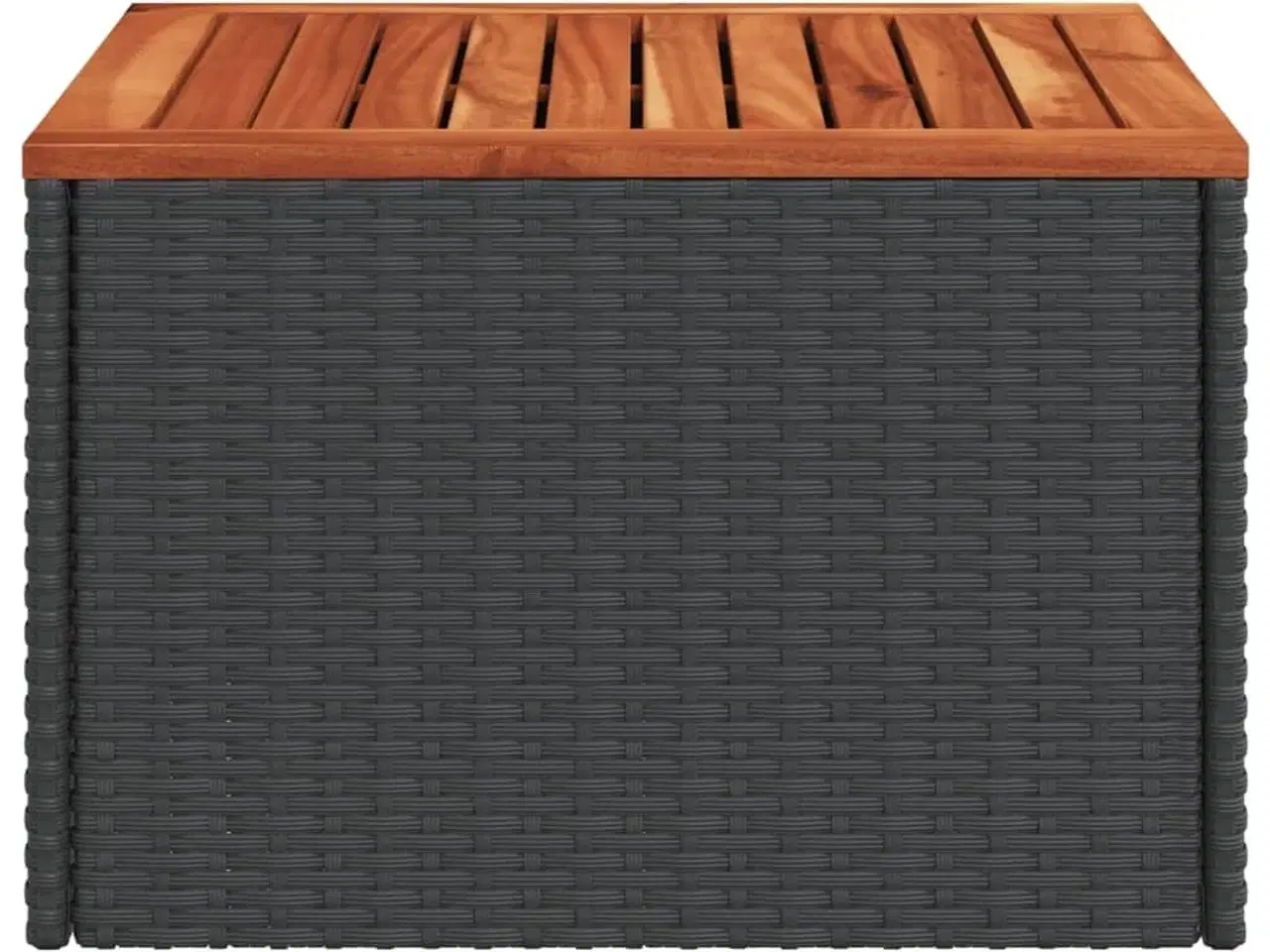 Billede 4 - Havebord 55x55x37 cm polyrattan og akacietræ sort